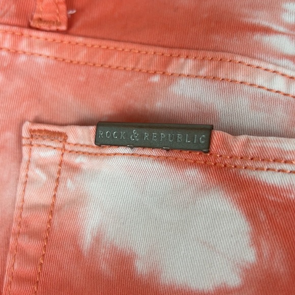 ROCK AND REPUBLIC Skinny Berlin jeans in (orange and white) Peach Rockan… - Picture 3 of 13